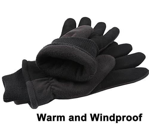 OZERO Winter Gloves for Men and Women | Deerskin Suede & Insulated Polar Fleece