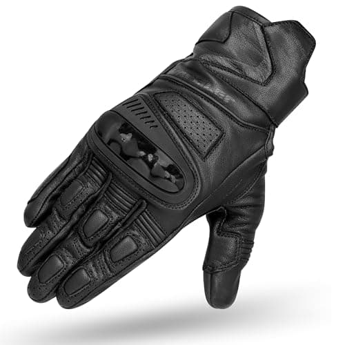 Vortex Motorcycle Gloves for Men/Women, Touchscreen Cowhide Leather, Summer Knuckle & Finger Protection