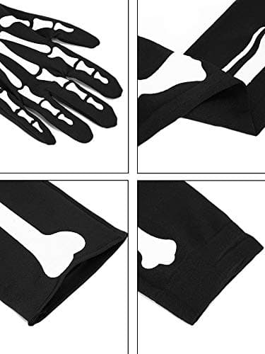 Blulu Halloween Skeleton Gloves Stockings Set