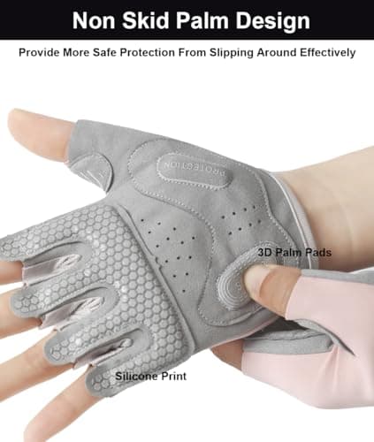 Anti-Slip Fingerless Workout Gloves for Men & Women, Great for Weightlifting