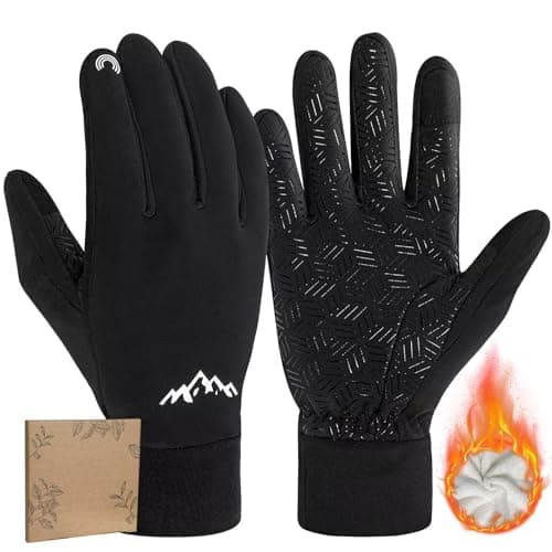 Winter Gloves for Men and Women; Touch Screen, Water-Resistant, and Windproof - Ideal for Outdoor Activities — Basic【crystal Velvet+water-resistant】black