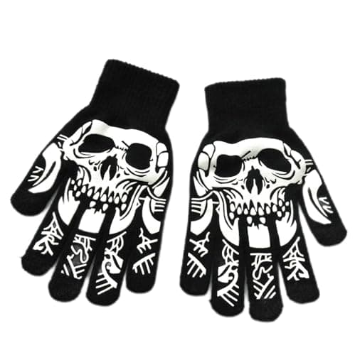 Jiuhong Halloween Luminous Skeleton Gloves for Men and Women — Grimace