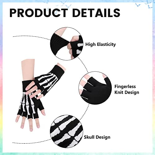Stylish Fingerless Skull Gloves for Men and Women