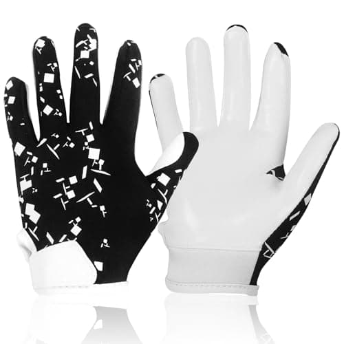 Youth Football Silicone Grip Gloves for Kids: Enhance Ball Control — KJ-Black