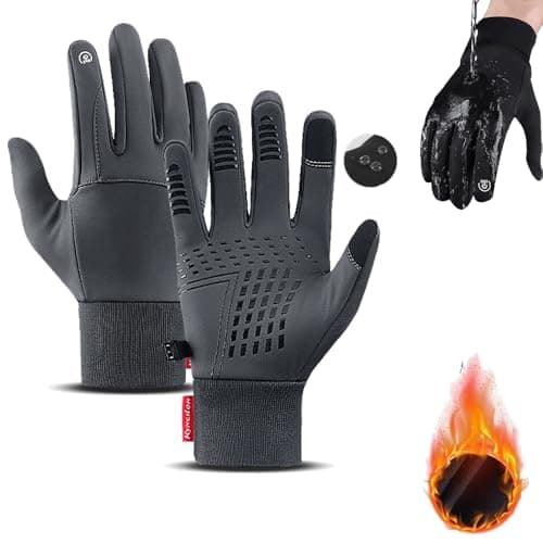 TOWGOU Warm Winter Waterproof Touch Screen Gloves — Grey*1pairs