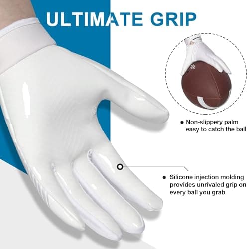 Football Gloves for Men, Youth, and Adults with Super Tacky Grip