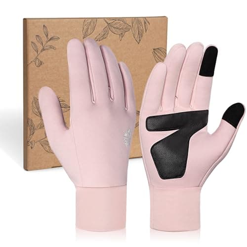 Winter Thermal Waterproof Touchscreen Gloves for Men and Women with Zippered Wrist — S120 Basic-(65% Warm&Water-Resistant)-Pink