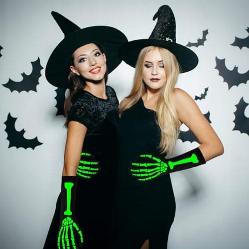 JarThenaAMCS Glow in the Dark Halloween Skeleton Gloves Set