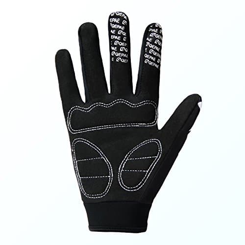 QEPAE Anti-Slip Full Finger Gloves for Auto Racing Biking & Running, Medium, Skeleton Pattern