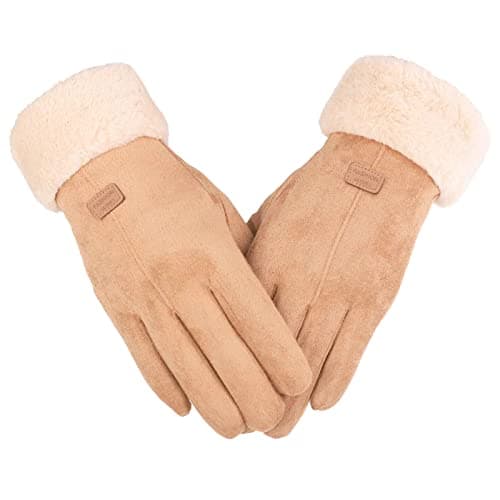 Thermal Touch Screen Gloves for Men & Women (Pink, One Size) — Khaki