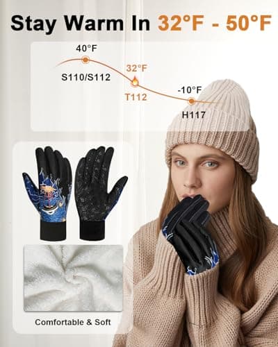 RIGWARL Winter Waterproof Gloves for Men & Women, Touch Screen Compatible, Perfect for Running, Hiking, and Skiing