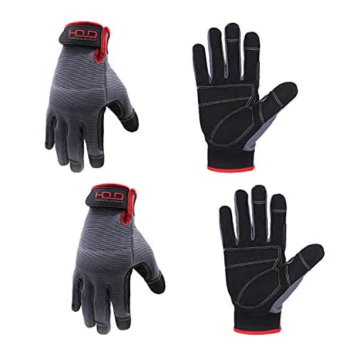 HANDLANDY Touch Screen Utility Gloves for Men & Women — Grey (2 Pairs)