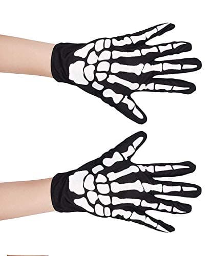 Ghost White Skull Gloves for Adult Halloween Costume Accessories