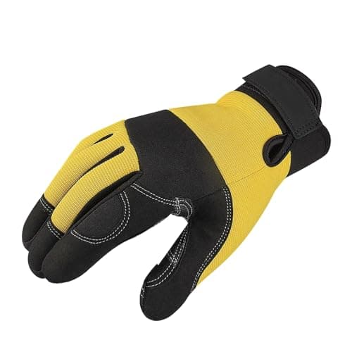 Men Women Utility Work Gloves, Touchscreen Safety Gloves - Yellow (Medium)