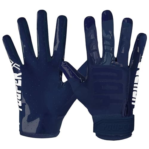 Youper Elite Football Gloves: Pro Receiver Gloves for Men and Youth — Navy