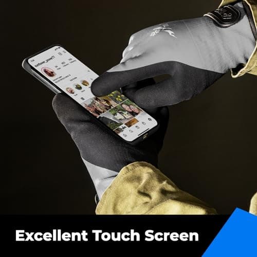 100% Waterproof Gloves for Men and Women, Touchscreen, Thermal, and Grip for Cold Weather, Grey, X-Large