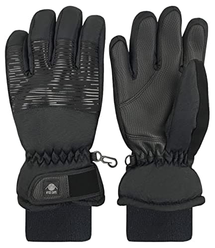 N'Ice Caps Kids' Waterproof Winter Warm Thinsulate Gloves — Black Stripe