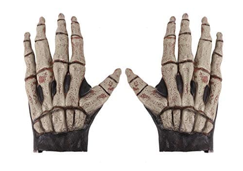MioCloth Scary Halloween Skeleton Claw Hand Gloves Costumes for Adults — Skeleton