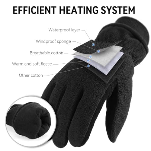 OZERO Deerskin Leather Winter Gloves -30°F Windproof & Water-resistant