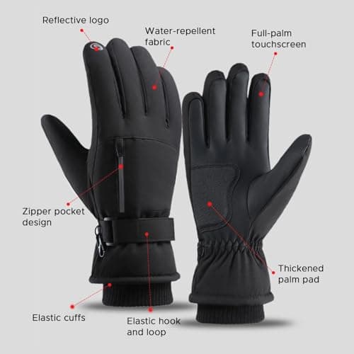 X W EI UNION Winter Warm Touchscreen Gloves Men Women Waterproof Windproof Cold Weather Outdoor Sports