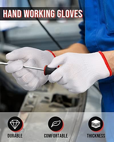 Satinior 36 Pair White Cotton BBQ Gloves Men Women Safety Protection