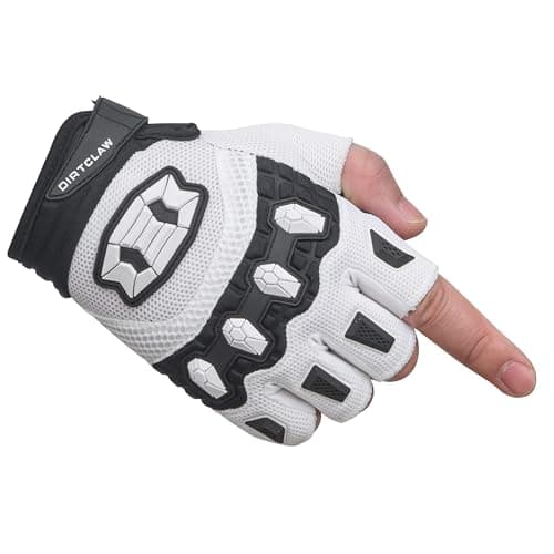 Seibertron Full Finger Motocross Racing Gloves Touch Recognition — White 1/2 Finger