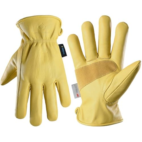 FCI Heavy Duty Cowhide Leather Safety Gloves | Waterproof (Unlined, Medium) — Fleece Lined