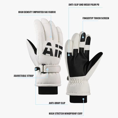 RIGWARL Mens Waterproof Warm Winter Ski Gloves
