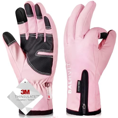 Balhvit 10℉ Waterproof Winter Gloves for Men & Women — Pink