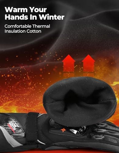 KEMIMOTO Winter Riding Gloves, Rainproof Touchscreen Compatible for ATV, UTV, Snowmobile