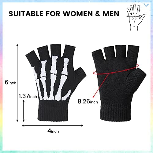 Stylish Fingerless Skull Gloves for Men and Women