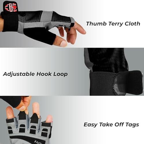FIGHTSENSE Workout Gloves for Men and Women - Enhanced Grip, Padded Palm, Breathable Design