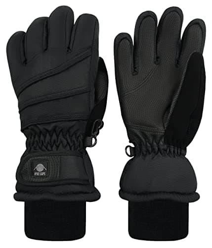 N'Ice Caps Kids' Waterproof Winter Warm Thinsulate Gloves — Black