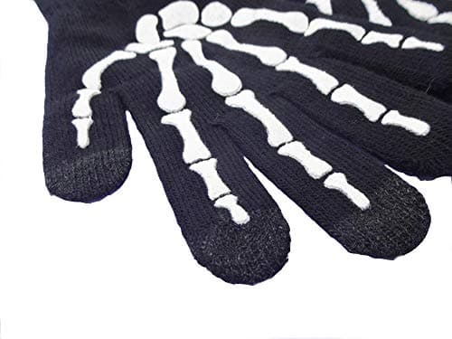 Glovion Women's Touchscreen Skeleton Gloves Unisex for Halloween & Christmas Party