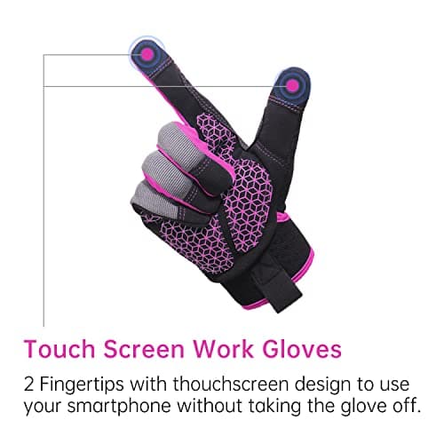 AIGEVTURE Women's Breathable Touch Screen Gloves, Pink, Large