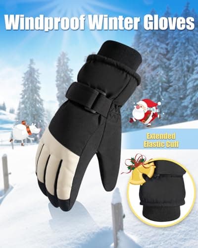 RIGWARL 10℉ Kids Ski Gloves, Waterproof & Windproof for Snowboarding Sledding