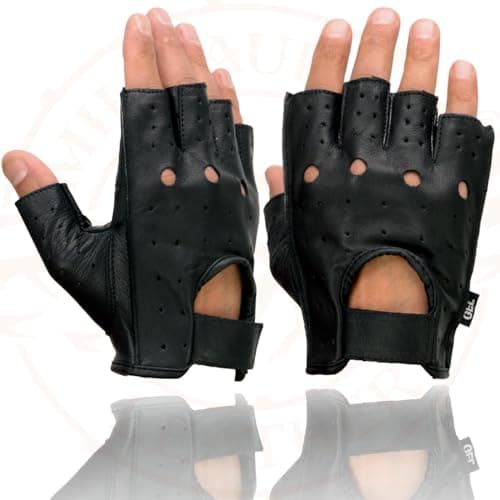 Milwaukee Black Perforated Gel Padded Men's Motorcycle Gloves