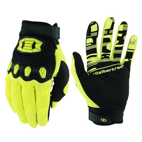 Seibertron Full Finger Motocross Racing Gloves Touch Recognition — Yellow
