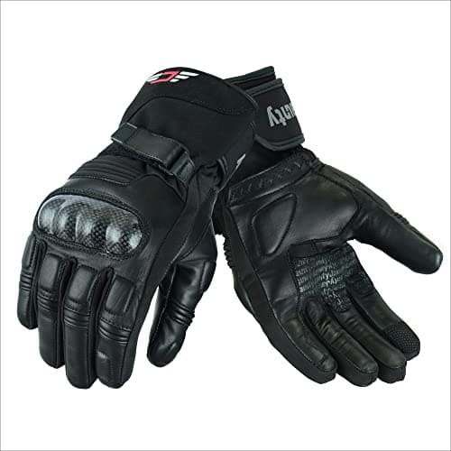 Winter Waterproof Touchscreen Motorcycle Gloves for Men and Women Black