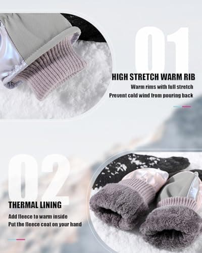 RIGWARL Winter Ski Mittens Men & Women Waterproof Warm Lining Gloves