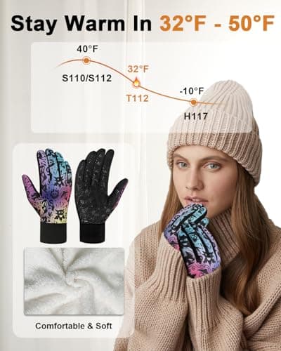 RIGWARL Upgraded Wool Gloves for Men & Women, Waterproof Touch Screen Compatible Winter Gloves for Cold Weather, Hiking