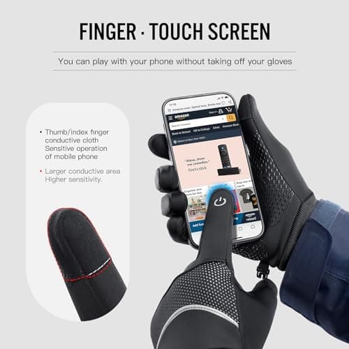 KynciLOR Thermal Winter Gloves with Touchscreen for Men and Women Anti-Slip Grip