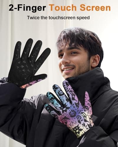 RIGWARL Upgraded Wool Gloves for Men & Women, Waterproof Touch Screen Compatible Winter Gloves for Cold Weather, Hiking