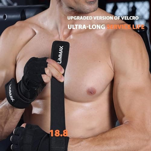 Men's Workout Gloves - Gym Weight Lifting Padded With Wrist Support & Silicone Grip