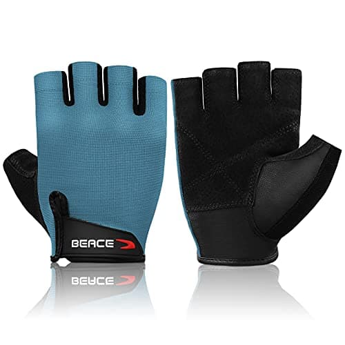 BEACE Anti-Slip Weight Lifting Gloves for Men & Women Fitness Training — Light Blue