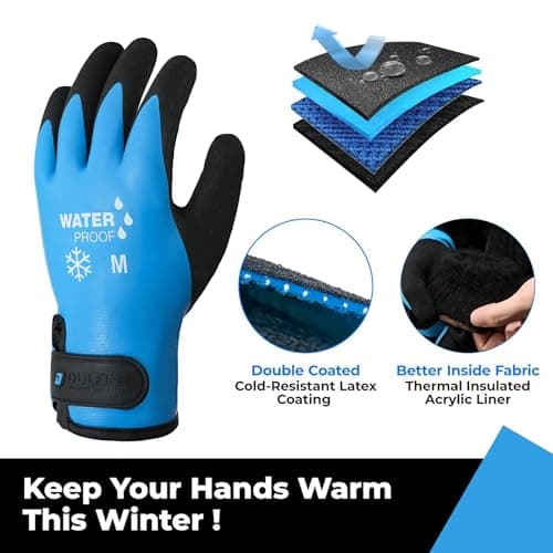 DULFINE Waterproof Winter Gloves for Men and Women | Foam Latex Thermal Insulated