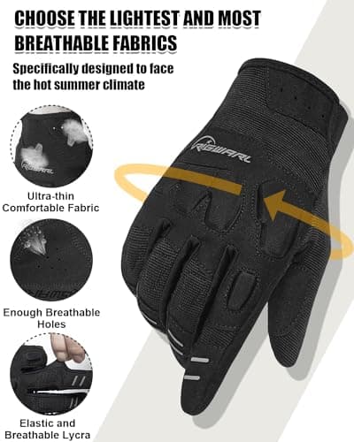 RIGWARL Comfortable Mountain Bike Gloves with Touchscreen Fingers for Men and Women ATV/MTB Riding…