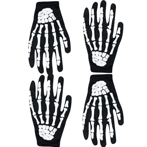 VEAGINS Halloween Skeleton Gloves for Adult Cosplay Party