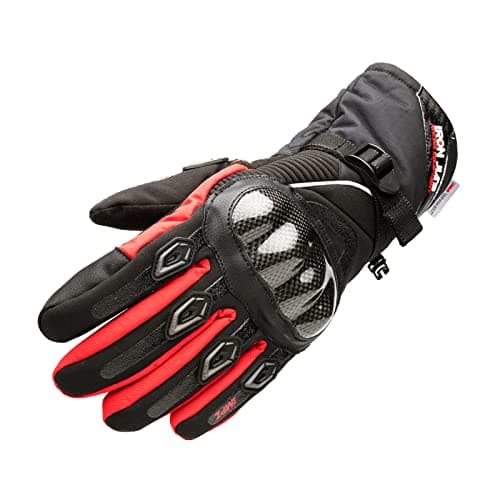 BORLENI Warm Winter Waterproof Motorcycle Gloves for Men & Women — red