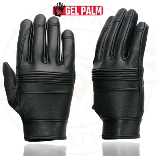 Milwaukee Leather MG7535 Men's Black Gel Palm Motorcycle Gloves